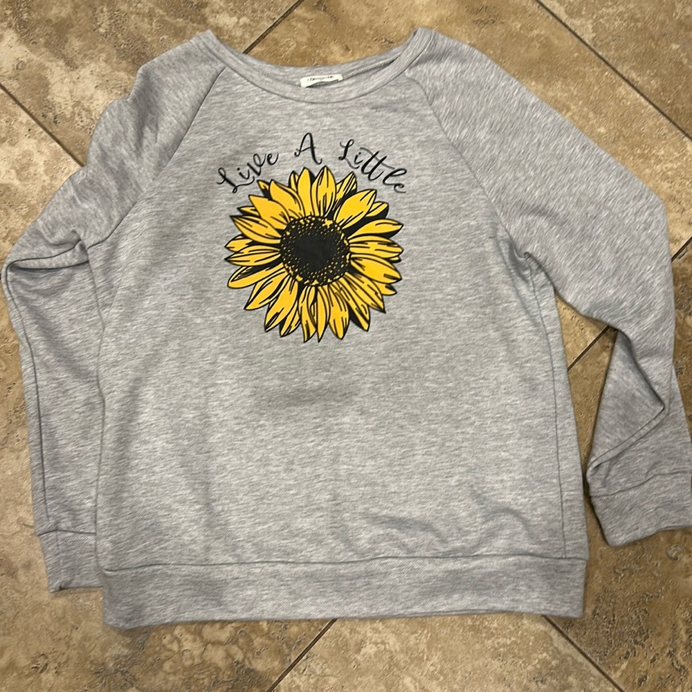 Gray medium blooming jelly crew neck sweat shirt